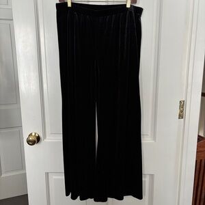 Chico's Black Wide Leg Velvet Pants